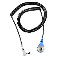 Desco 19906 Wrist Band COIL CORD, DUAL-WIRE, MAGSNAP 360, 6', BLUE, GREY PLUG