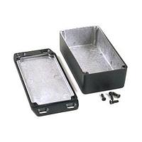 Hammond Manufacturing 1590WN1FLBK ກະບອດອິນເດັກ Diecast ມີ Flange 4.77x1.39x2.6" ສີດຳ