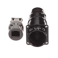 Vỏ bảo vệ kim loại dạng tròn cho đầu nối RJ45, màu đen Amphenol Socapex RJF2PEM1BSCC