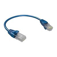 Dây Cáp Ethernet RJ-RJ, CAT6, Tròn Siêu Mỏng 28AWG, Màu Xanh, Đúc Bao Bọc, Không Chống Nhiễu, Chiều Dài = 5 Feet Amphenol Commercial Products RJE1Y26A53C42401