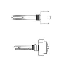 OMEGA ARMTO-3305T2/480V/3P Steel Immersion Heater 2.5 in NPT Light Weight Oil Thermostat (3000 W, 24 W/in²)