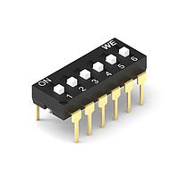 Wurth Elektronik 418127270906 DIPスイッチ WS-DITV ディップスイッチ 6ピン 横型 ボックスタイプ ブラック