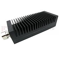 Fairview SA3D200-20 20 dB Fixed Attenuator 7/16 Male To 7/16 Female Up To 3 GHz Rated To 200 Watts With Black Aluminum Heatsink Body