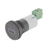 Bộ sạc USB cổng sạc nhanh 5V/1,5A màu đen HARTING 09454521980