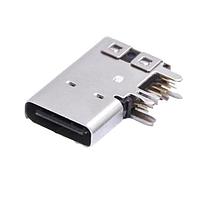 Adam Tech USB-C20-S-RU-CS1-BL-BK Receptacles USB C 2.0 Receptacle, R/A Upright, Through Hole, Power, 6P