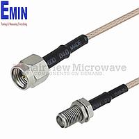 Fairview  SCA42316 SMA Male to SMA Female Bulkhead Cable RG-316 Coax and RoHS