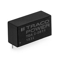 TRACO Power TBA 2-0512 絶縁型 2W DC/DC コンバーター 絶縁型、非調整 PCBマウントプラスチックケース