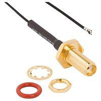 Amphenol RF 095-902-502-050 RF Cable Assemblies AMC4 Plg to SMA Strt Bkhd Jck IP-67 50mm