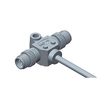 Amphenol LTW SS-040400-MM0-TSA03 Specialized Cables M Series Sensor Connector, T Cable, Metal, A Coding, 4A, 04 pins, (End 1) Male Male, (End 2) Male Male, Screw Thread, Length 3000 mm, IP68