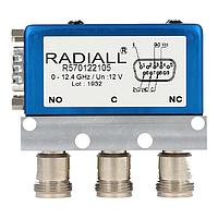 Radiall R570042035 동축 스위치 SPDT Ramses N 3GHz 래칭 인디케이터 12Vdc 다이오드 D-sub 커넥터