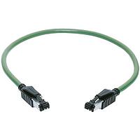 Cáp Ethernet / Cáp Mạng RJ Công Nghiệp RJ45 DualBoot Patch Cable, 4x22/7AWG, PVC Ngoài Trời màu đen, 0.5m HARTING 09473434115