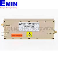 Fairview FMAM5038 High Power Amplifier at 8 Watt Psat Operating From 2 GHz to 4 GHz with 39 dB Gain, 48 dBm IP3 and SMA