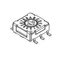 Same Sky (formerly CUI Devices) RDS-16S-7229-C-SMT ສະຫນັບ DIP Rotary DIP Switch, 7.2 x 7.2 x 2.9 mm, cross actuator 16 pos, SMT