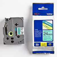 Nhãn in BROTHER TZE-751 chữ đen nền xanh lá cây 24mm