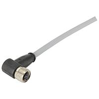 HARTING 21348300380060 Sensor Cables / Actuator Cables M8 A-code Single Ended Overmolded Cable Assembly, 3pin, angled female, PVC Gray, 6.0m