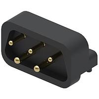 Nguồn cấp bo mạch có vỏ che, đầu cắm kết nối bo mạch, lắp trên bo mạch, hình chữ T, hai hàng chân Mill-Max 888-30-005-20-002000