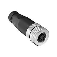 Banner Engineering BFW-M12F5-6X M12 Field Wireable Connector Field Wireable: M12; 5-pin Straight Female; 22 AWG 4-6 mm Cable Range; Screw Terminal; PA+GF Black Body; Aluminum Alloy Coupling Nut