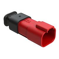 Amphenol SINE Systems AT04-4P-SR01RED レセプタクル 4ポジション、レセプタクル、ピン、SR01 ストレインリリーフ（標準シール）、赤ボディ