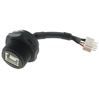 Amphenol Socapex USBBF7 USB 2.0 USB TYPE B FEM REC W/CORD TO 5 PIN CONN