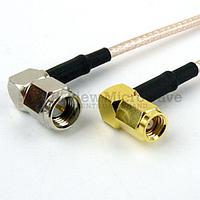 Fairview FMC0428315LF RA SMA Male to RA SMB Plug Cable RG316 Coax
