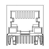 Adam Tech MTJ-88GX1-FSD-LH Modular RJ45 MODULAR JACK, SHIELDED, DIP