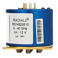 Radiall R574833400 동축 스위치 SP4T 종료 Ramses SMA2.9 40GHz 래칭 인디케이터 28Vdc 핀 터미널