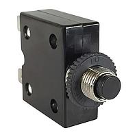 Carling Technologies CLB-053-11A3N-B-A Thermal 1-pole, Push-To-Reset Button, 125-250 VAC/ 32 VDC 5 amp circuit breaker,  interrupting capacity 0.250 Tab (Q.C.) terminals M11 Front Panel Metal Bushing with Round Plastic Nut UL 1077 Recognized cUL UL 1500 Recognized