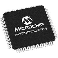 Microchip Technology dsPIC33CK512MP708T-I/PT Digital Signal Processors & Controllers - DSP, DSC dsPIC33C 100MHz,512K Dual Panel Flash,128K RAM,CAN-FD,OpAmps,12bit ADCs, PWM