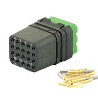 Eaton Souriau-Sunbank 8MQ2M2022SAS Modular Connectors - Push Pull MQuick module, unsealed, with female crimp contacts, delivered with cap
