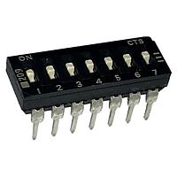 CTS Electronic Components 209-7LPSD ສະຫນັບ DIP ຜ່ານຮູ, DIP SWITCH ທອງ, 7-ຂາ, ຕົວກະທົບຮູບແບບຕ່ຳ, ການປິດທ້າຍລຸ່ມ, ແບບຂາສົງກົງ, ກະປ່ອງທີບ