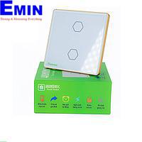 HUNONIC HN02SVT WiFi Touch Switch 2 ປຸ່ມຮຽບຮ້ອຍ (White)