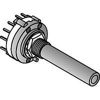 Công tắc xoay 1 cực 7 vị trí trục tròn Alpha (Taiwan) SR2611F-0107-38R0B-D8-N