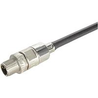 Đầu nối và Vỏ dây M12 D-code 4 chân đực có che chắn, ép cos, thiết kế mỏng, thẳng, đầu cáp yêu cầu bộ chặn ép cos HARTING 21038811407