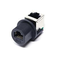 Amphenol LTW RCP-5SPFFV-SCU7001 Field RJ, Middle Size, Plastic, 1.5A, Cat 5e, Circular, Screw Thread, Jack 90  (Vertical), Receptacle, IP67 Unmated