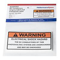 HellermannTyton 596-00662 솔라 라벨 경고 DC COND ENG 10/PK