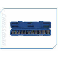 Crossman 74-001 11 Pcs. 1/2 인치 드라이브 임팩트 메트릭 소켓 세트  (6 포인트, 10-27 mm)