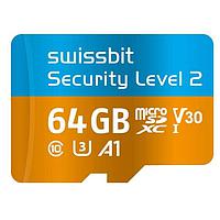 Bộ Nâng Cấp Thẻ Nhớ Mức Độ Bảo Mật 2 microSD PS-66u 64 GB 3D PSLC Flash -40C đến +85C Swissbit SFSD064GN1PT1TB-I-7G-02P-SW8