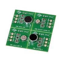 Bảng mạch phát triển Microphone bao gồm Microphone: CMC-6015-47P, CMR-2747PB-A, CMC-4013-SMT-TR, CMM-3312AT-44308-TR Same Sky (formerly CUI Devices) DEVKIT-ECM-001