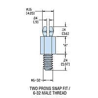 Giá đỡ ren, đực HSCBS1-632-06 V-0 TỰ NHIÊN Heyco 10692F