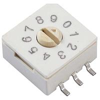 Công tắc quay 10 vị trí, chân cánh chim, mũi tên chìm, đầu vít rãnh CTS Electronic Components 221AMA10R