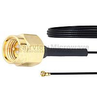 Fairview FMCA1029 SMA Male to WMCX 1.6 Plug Cable 0.81mm Coax and RoHS Compliant