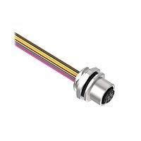 Banner Engineering BR-M12F8F9-1 Sensor Cables / Actuator Cables Receptacle 8-pin Female; 8x24 PVC 1 m Length; Front Mount PG9 w/ Locknut