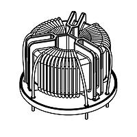 Cuộn cảm bù dòng 16A 3mH 3 dây gắn ngang trên PCB Schaffner RT8132-16-3M0