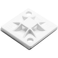 HellermannTyton 151-10904 4-Way Mount Q Tie Mount with Adhesive, 0.79" x 0.79" x 0.17", 4 way entry for Q18 - Q30 ties, PA66, White, 100/bag