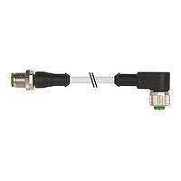 Murrelektronik 7000-40121-2340030 Sensor Cables / Actuator Cables M12 male 0 / M12 female 90, PUR 4x0.34 gy UL/CSA+drag chain 0.3m