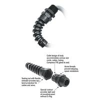 Heyco 3239 Liquid Tight FLEX LTF 3/4 NPT BLACK NO NUT