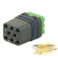 Eaton Souriau-Sunbank 8MQ2M0816SDES Modular Connectors - Push Pull MQuick module, sealed, with female crimp contacts, delivered with cap