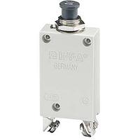 E-T-A Circuit Breakers 412-K14-LN2-16A Thermal Single pole high performance thermal circuit breaker with tease-free, trip-free, snap action mechanism and push/pull on/off manual actuation (M-type TO CBE to EN 60934). An indicator band on the push button clearly shows the tripped/off position. Thr
