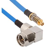 Amphenol SV Microwave FV67SMPM-085-MRSMA-060 RF Cable Assemblies VITA 67.1/2 SMPM to SMA R/A M 6"Cable