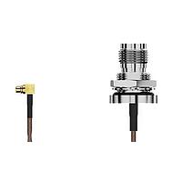 Bộ cáp RF MMCX RAd plug2Isolated TNC BH R Mt có vòng đệm O-ring 100mm Wshr-Nut RG178 Nâu GCT (Global Connector Technology) CAB438RF-0100-A-1